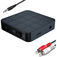 Transmisor Bluetooth 4.2 2 en 1- Adaptador RCA Audio de 3-5 mm- Sonido HD de Baja latencia- Distancia de 33 Pulgadas…